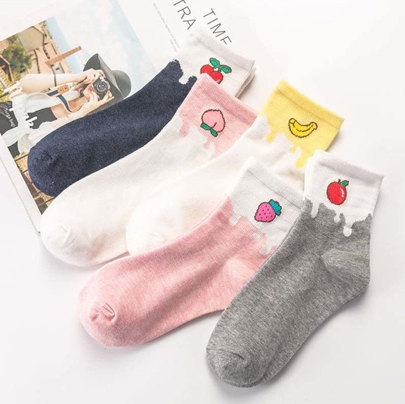 Milky Fruits Socks - The Cute Sock