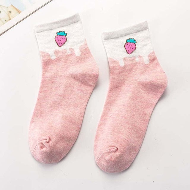 Milky Fruits Socks - The Cute Sock