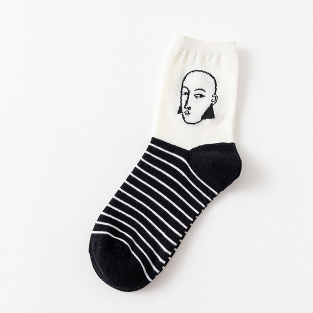 Square in Lines Socks - The Cute Sock