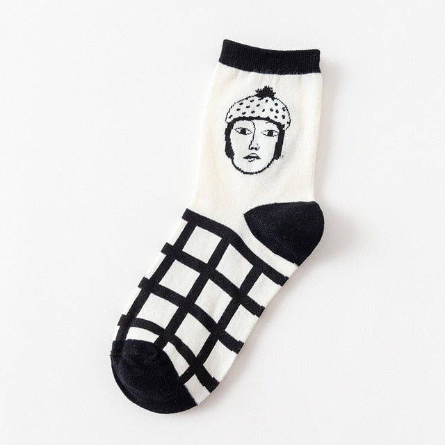 Square in Lines Socks - The Cute Sock